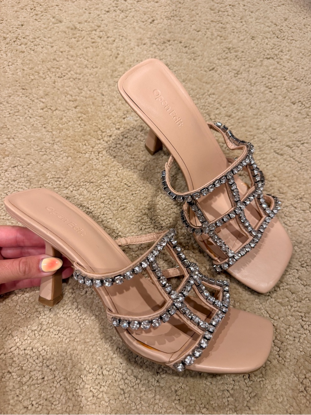 Open edit tan heels